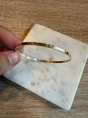 14K Yellow Gold 585 Hinged Bangle Bracelet
